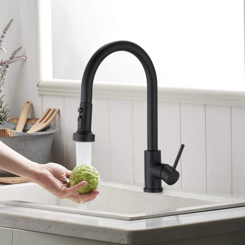 MAXWELL Katzer Pull Down Kitchen Faucet, Matte Black