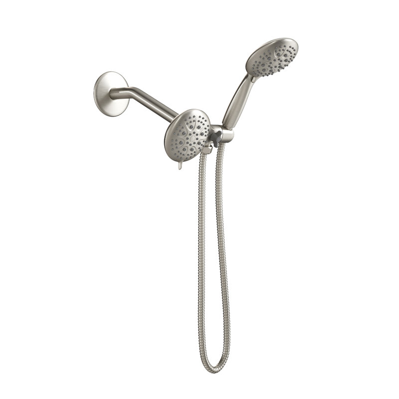 Pomme de douche multifonction 4,7 po Fusion et douche à main multifonctionnelle Fusion, Nickel brossé
