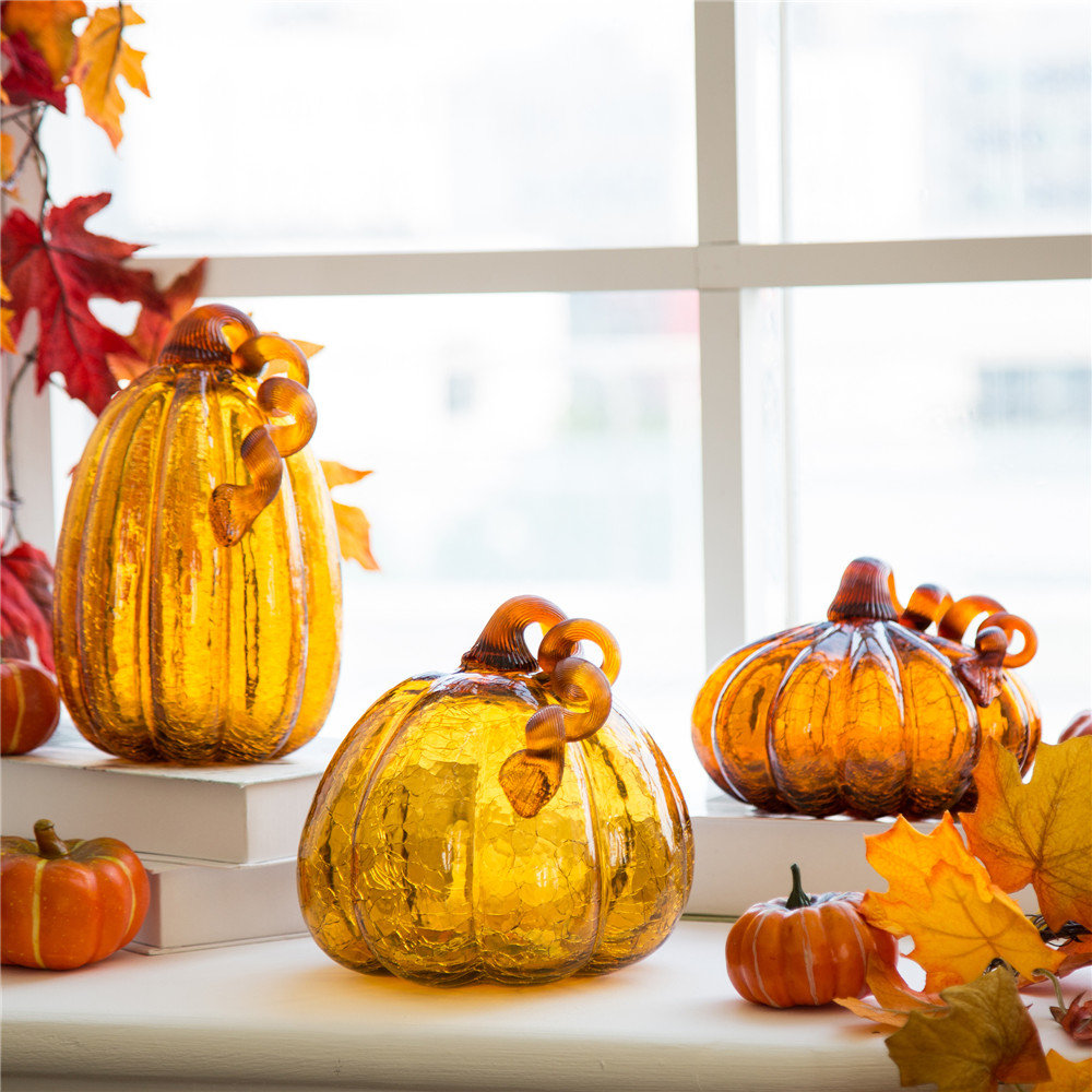 Crackle Glass Pumpkin