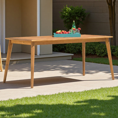 Outdoor Dining Table With Acacia Wood Frame