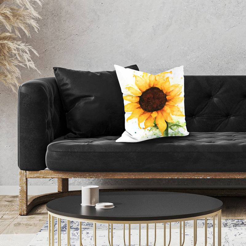 Sunflower - 18"x18" Throw pillow - Poly twill - Print on demand