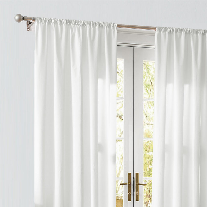 Paire de rideaux en coton Canale, Blanc, L 50 po x L 84 po