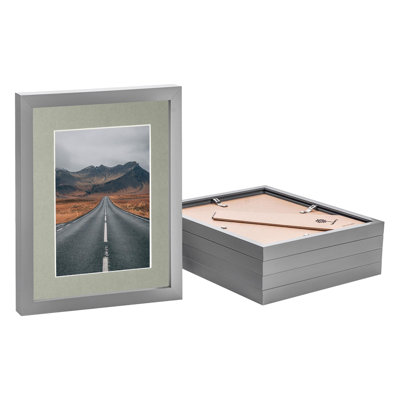 Photo Frames with 5" x 7" Mount - 8" x 10" - Grey/Grey