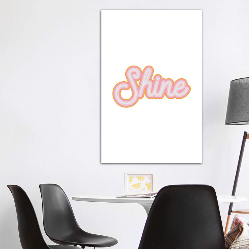 Shine - reproduction d'art textuel, H 60 po x l 40po x P 1,5 po, Toile tendue, Pas de tapis