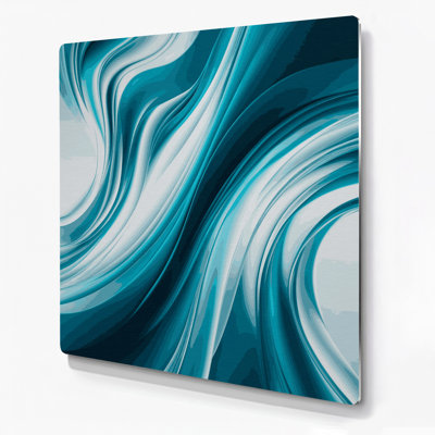 Gradient Abstract 45 Blue Metal Wall Art