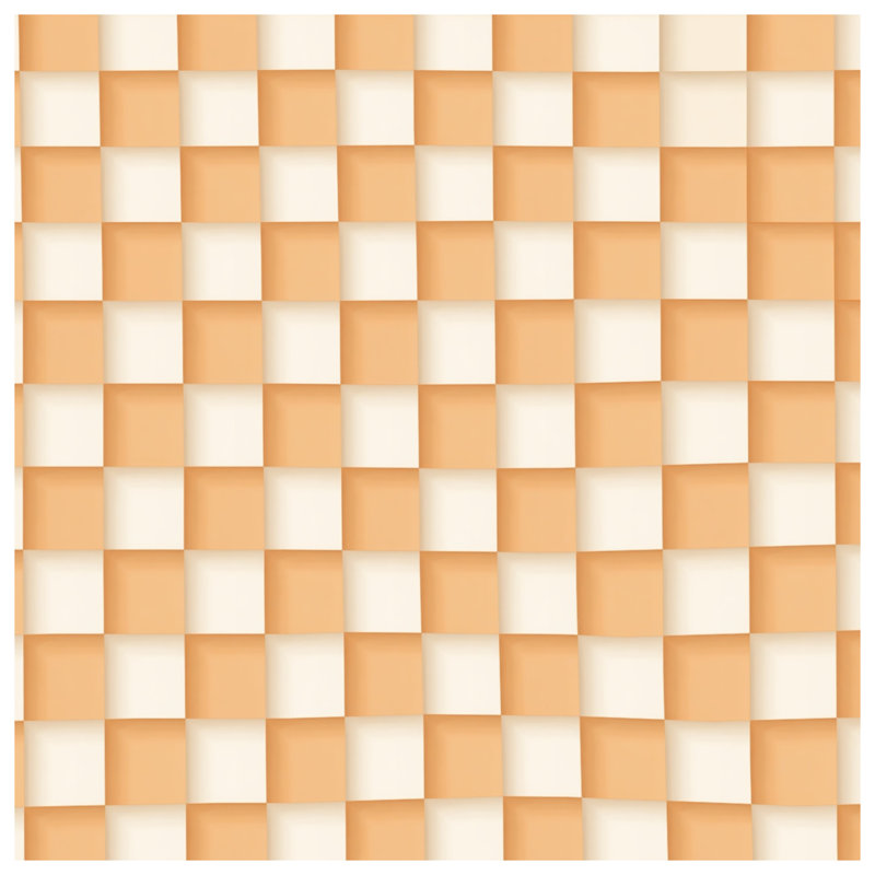 Orange White Checkered Comforter, Queen