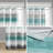 Stripe Print Shower Curtain Aqua/Grey 72X72"