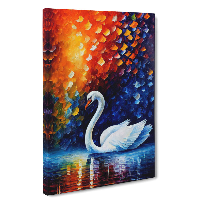 Swan Portrait No.1 - Wrapped Canvas, 50cm H x 35cm W x 3cm D