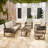 5-Piece Brown Cedar Wood Gray Wicker Patio Outdoor Sofa Seating Group with Olefin Cushions, Coffee Tables-1758401018