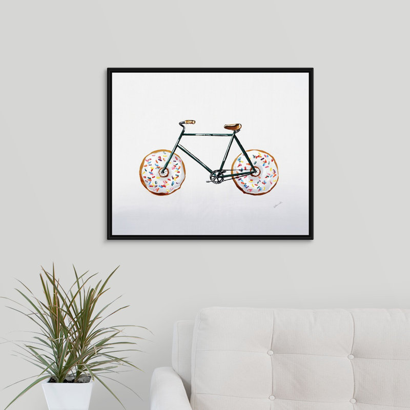 « bouée run i », peinture sur toile, H 21,7 po x l 25,7 po x p 1,75 po, Cadre flottant noir