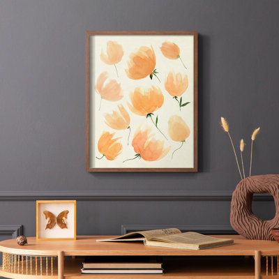 Fallen Flowers I, reproduction encadrée - bois massif