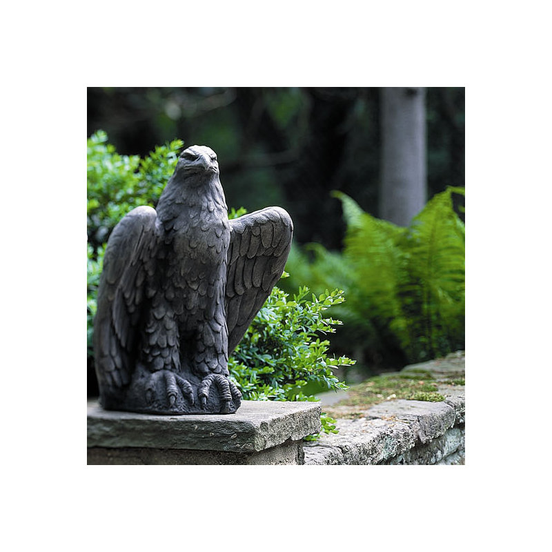 Eagle Looking Statue, Travertine, Right