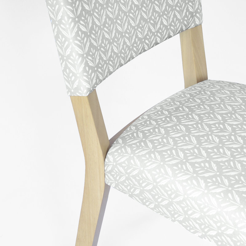 Aleka Open Back Dining Chair, Light Gray Print