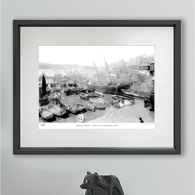 Mevagissey, Inner Harbour 1890 - Single Picture Frame Print, 40cm H x 50cm W x 2.3cm D