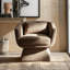 Chaise d'appoint pivotante en chenille moderne (ensemble de 4)-689267908-694370553