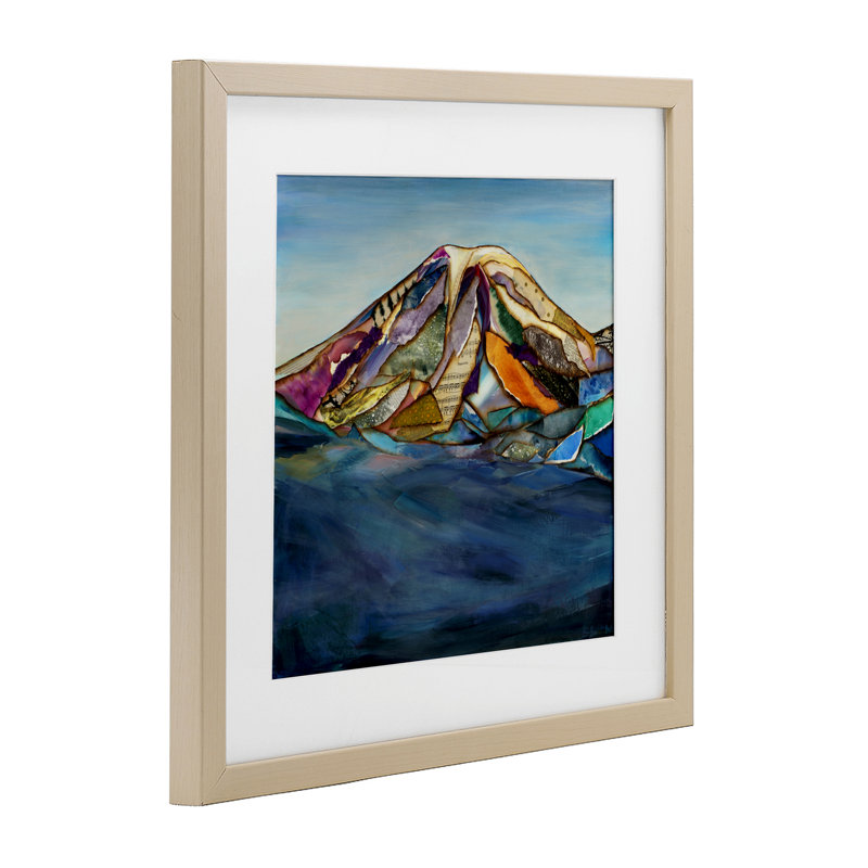 Collage Layers Mountain, reproduction encadrée sous verre, conception de Van Horne-Borcherding, H 16 po x l 16 po