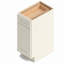 15" Soft White Shaker Ready-to-Assemble Base Cabinet with Solid Wood Doors and Soft-Close Dovetail Drawers