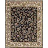 Passions Hand Knotted Wool Area Rug in Charcoal/Ivory