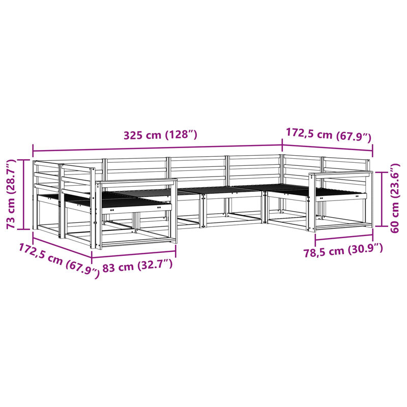 325cm Wide Patio Sectional
