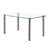 Landen Glass Top Metal Base Dining Table