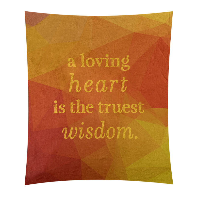 Tapisserie en polyester et citation de gemme en polyester, H 27,5 po x l 37,5 po, Jaune ambre