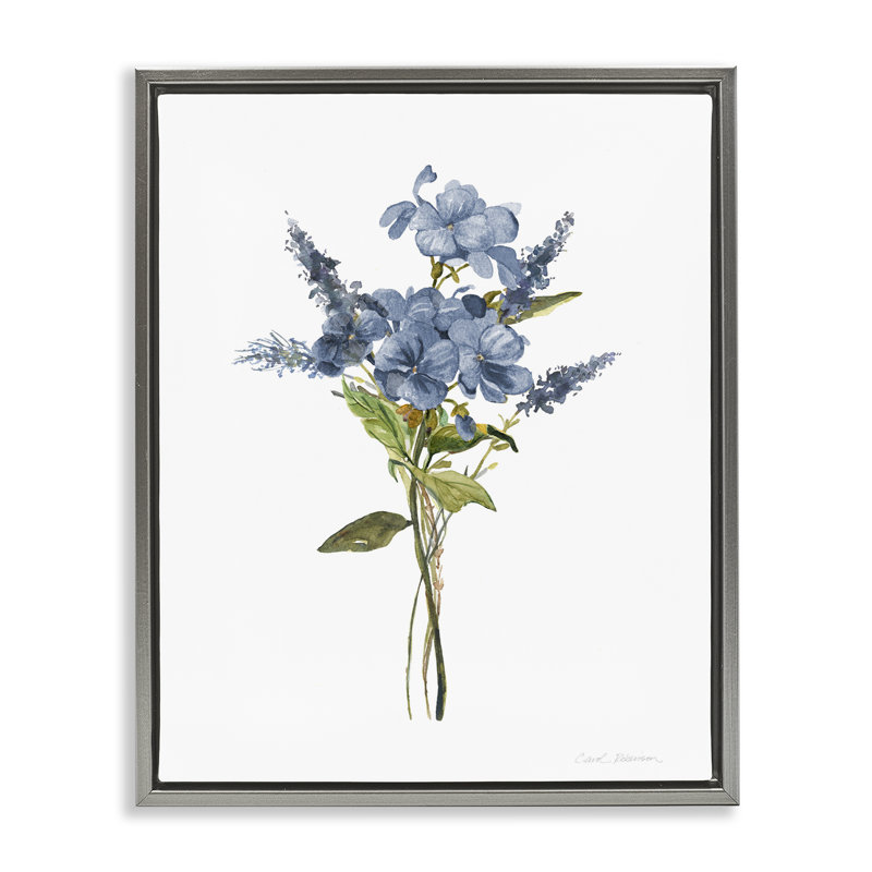 «Elegant Sprig of Flowers», art mural encadré sur toile flottante, design par Carol Robinson, H 31 po x l 25 po