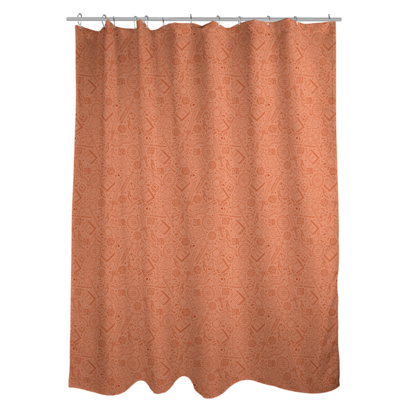 Rideau de douche simple classique RPG, Orange / Noir / Blanc
