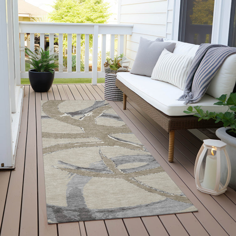 Machine Washable Indoor/Outdoor Chayden ACN1022 Beige Rug