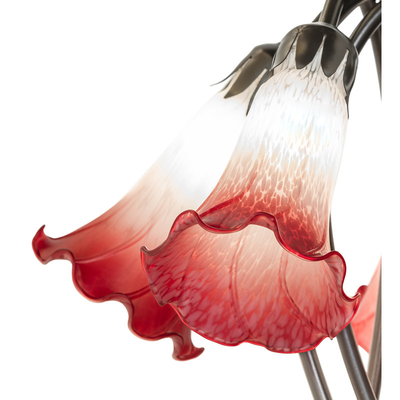 Tiffany Table Lamp, In-Line, Pink/White