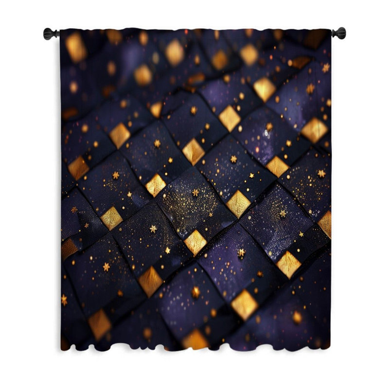 Rideaux géométriques, occultant et voilages géométriques - 1 panneau (occultant qui filtre beaucoup de lumière)