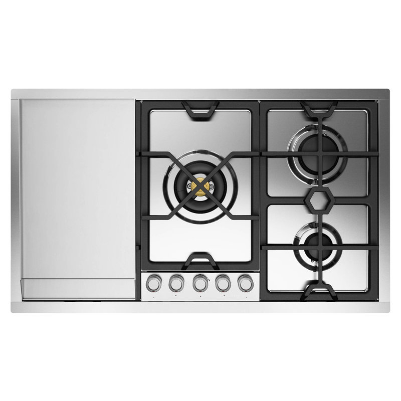 ILVE Panoramagic Series 36 inch Gas Cooktop with 5 Sealed Burners, Griddle, Natural Gas