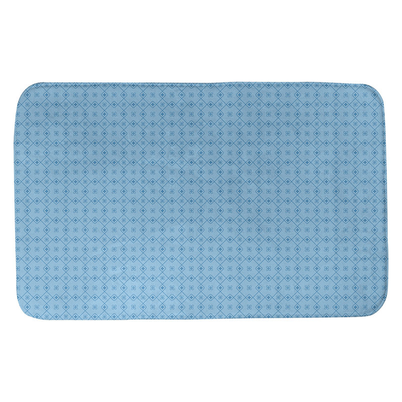 Tapis de bain antidérapant rectangulaire en forme de napperon de style Elizabeth bueschel, l 21 po x L 34 po, Bleu