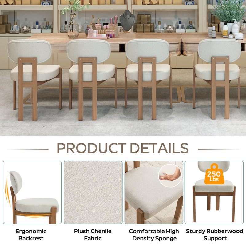 Ensemble de salle à manger Farmhouse, Beige, Brun, 1 table + 6 chaises