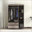 Armoire 3 portes avec 2 tiroirs et rail suspendu-129936398