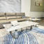 Ensemble de tables basses modernes Modern avec plateau en pierre frittée, structure en métal doré, pour chambre à coucher, salon-159086664
