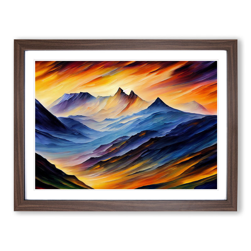 Mountain View Vol.2 Abstract - Framed Print, 34cm H x 46cm W x 2cm D, Brown Framed