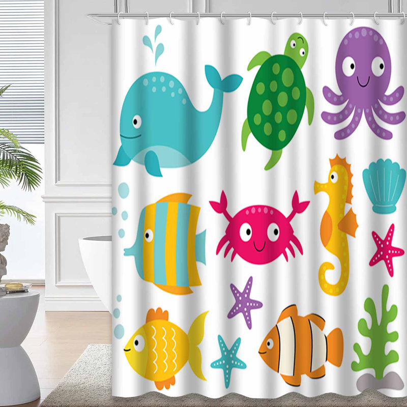 Rideau de douche imperméable avec 12 crochets, L 72 po x l 72 po