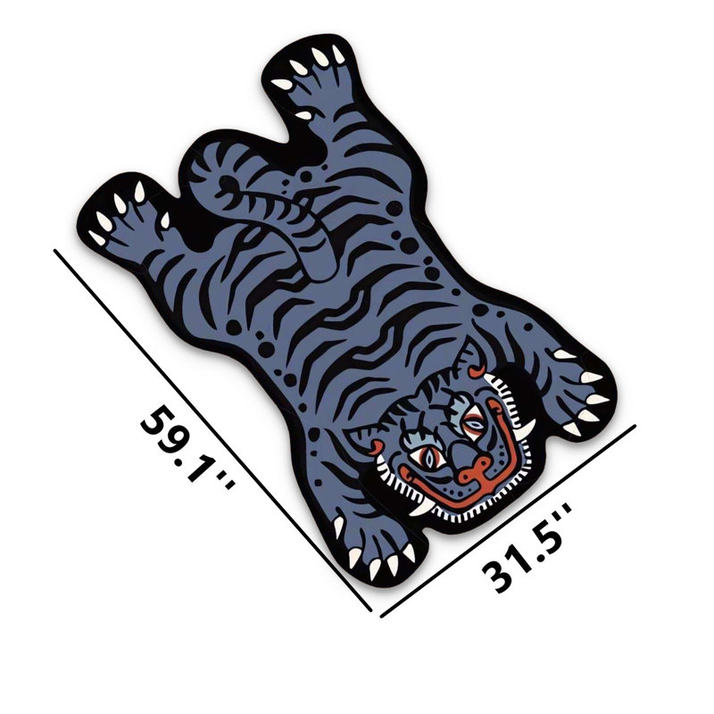 Tapis décoratif tigre bleu Midnight