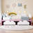 Twin Size Bed With Clouds And Rainbow Decor