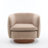 35" Wide Modern Swivel Faux Leather Upholstered Barrel Chair-1961733593