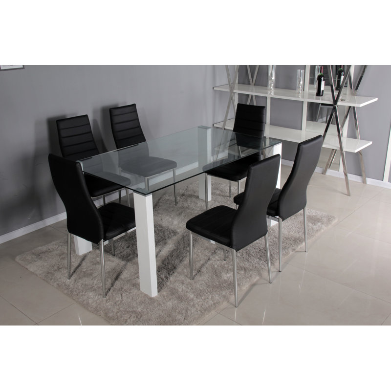 Mentone 6 - Person Dining Set, Black