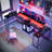 Laberta Modular L-Shaped Iron Computer Desk with Built-In Electrical Outlet