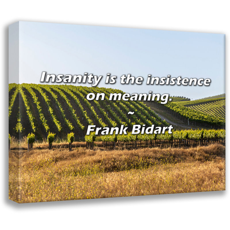 Citation de Frank Bidart: La folie est l'insistance sur le sens., H 26 po x l 32 po