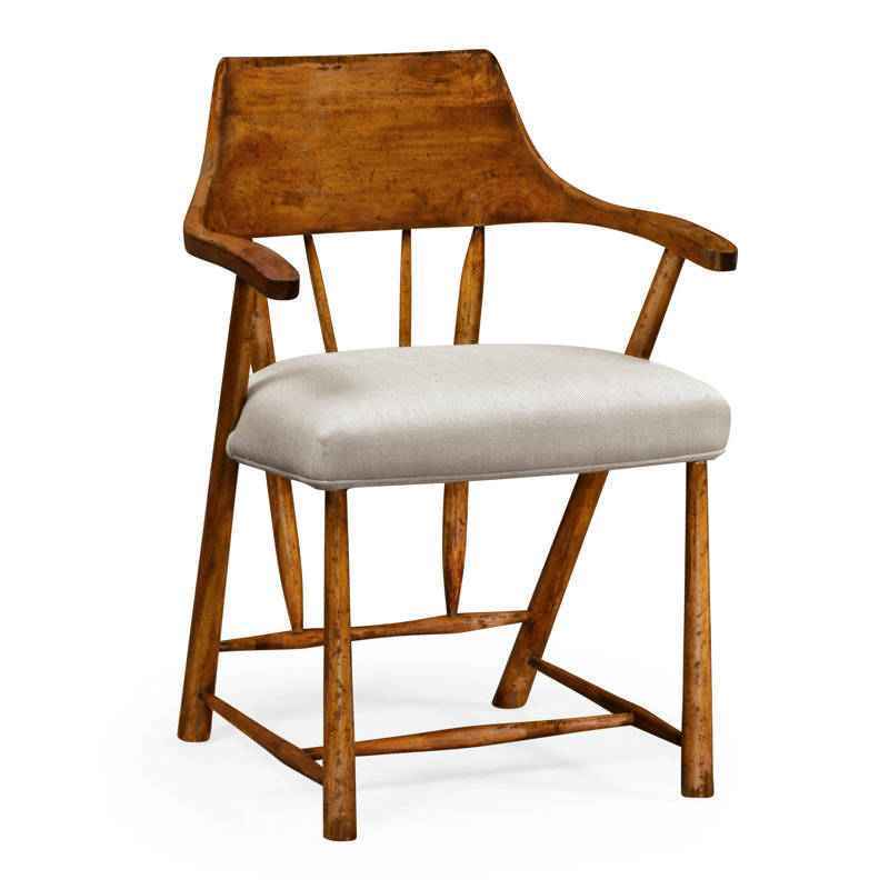Casually Country Arm Chair, Tan, Medium Walnut