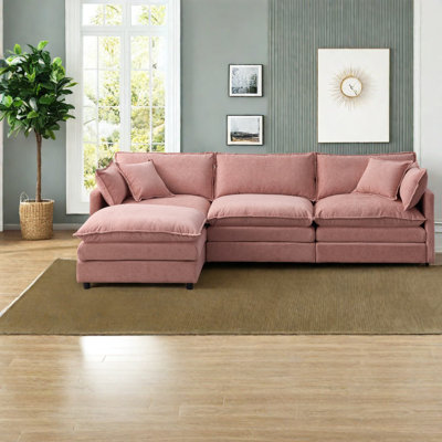 Canapés modulaires confortables, canapé en L en chenille pour la maison