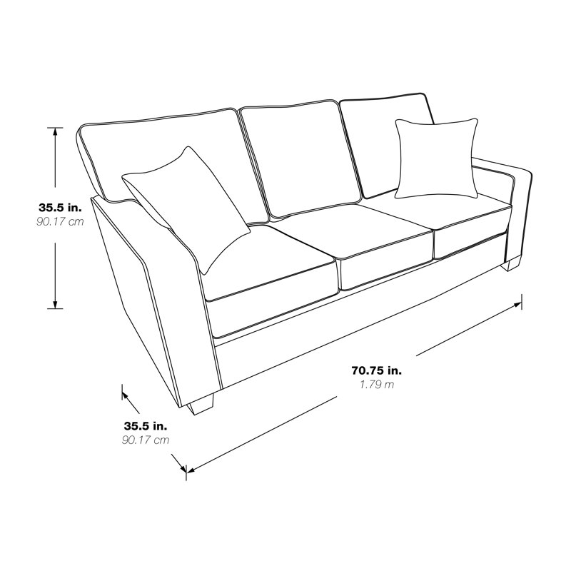 Kehlani 71'' Upholstered Sofa, Navy
