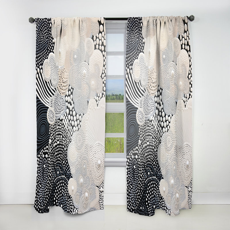 Geoffe Gray Abstract Corals IV - Nautical Curtain - Velvet Room Darkening - 1 panel, 52" W x 63" L