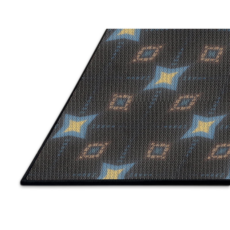 Tapis gris/vert à motifs, Rectangle 5 pi x 7 pi