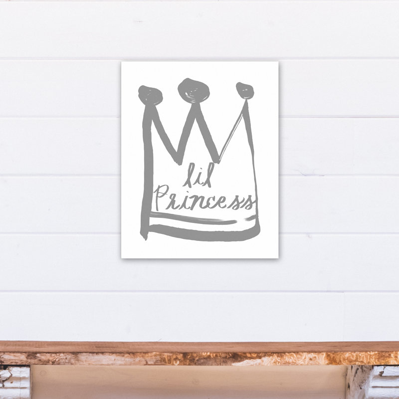 Art sur toile little princess Brewer, H 20 po x l 16 po x P 1,25 po, Gris