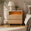Table de chevet Dickens moderne avec station de recharge, table de chevet avec plateau en marbre et lampe DEL Bluetooth.-97003430